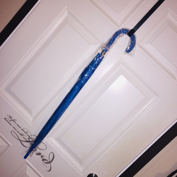 NEW IMPLIVA CANE HANDLE AUTO OPEN BLUE UMBRELLA - Picture 10 of 11